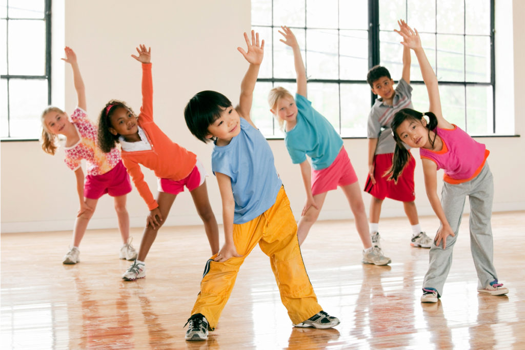 children are doing exercises